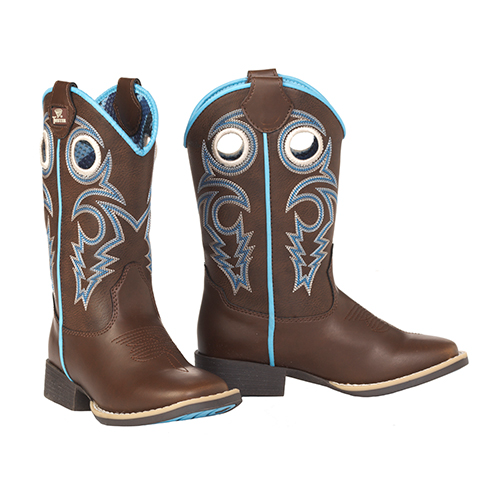 Twister Toddler Boy's Hudson Zip-Up Western Boots - Brown/Blue