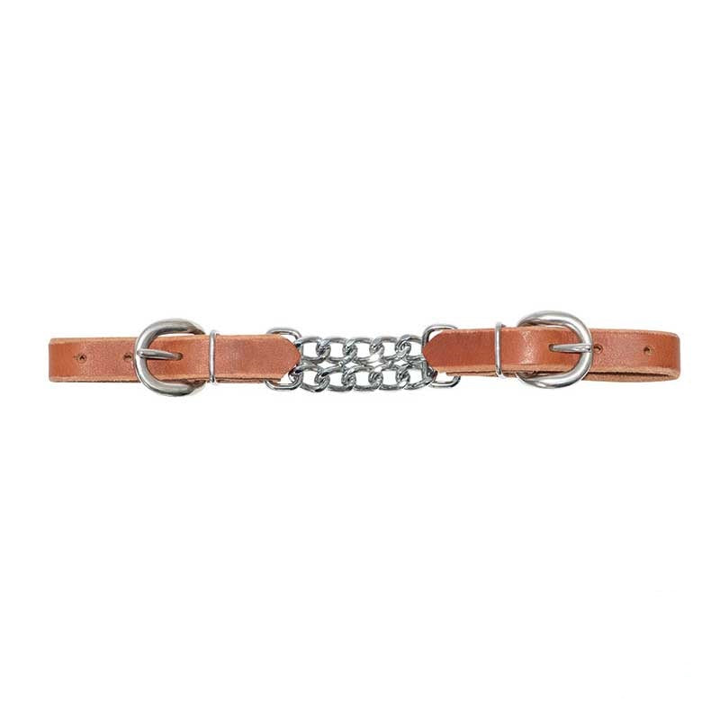 Cowboy Tack 5/8″ Harness Leather 3″ Double Chain Curb Strap