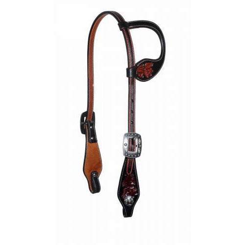 **Professional's Choice Single Floral Black Headstall
