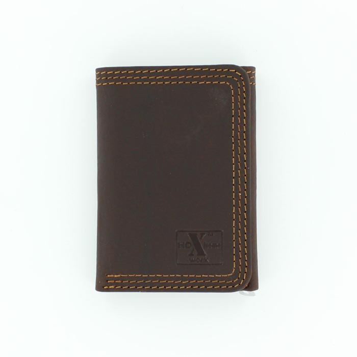 HDX Bi-Fold Triple Stitch Work Wallet - Brown
