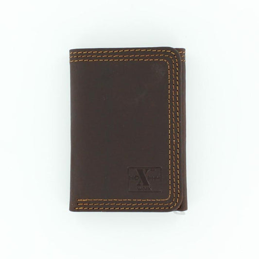 HDX Bi-Fold Triple Stitch Work Wallet - Brown