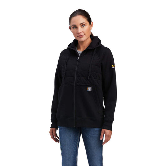 Ariat Womens Rebar Regulator Full Zip Hood Black