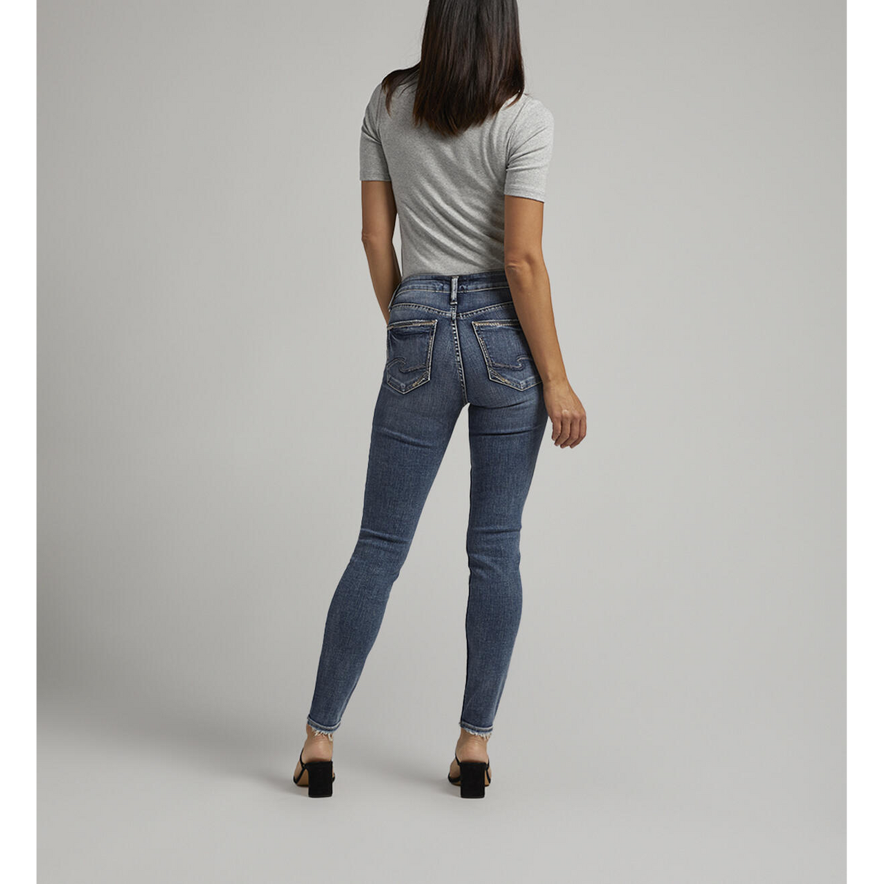 Silver Womens Suki Mid Rise Skinny Jeans