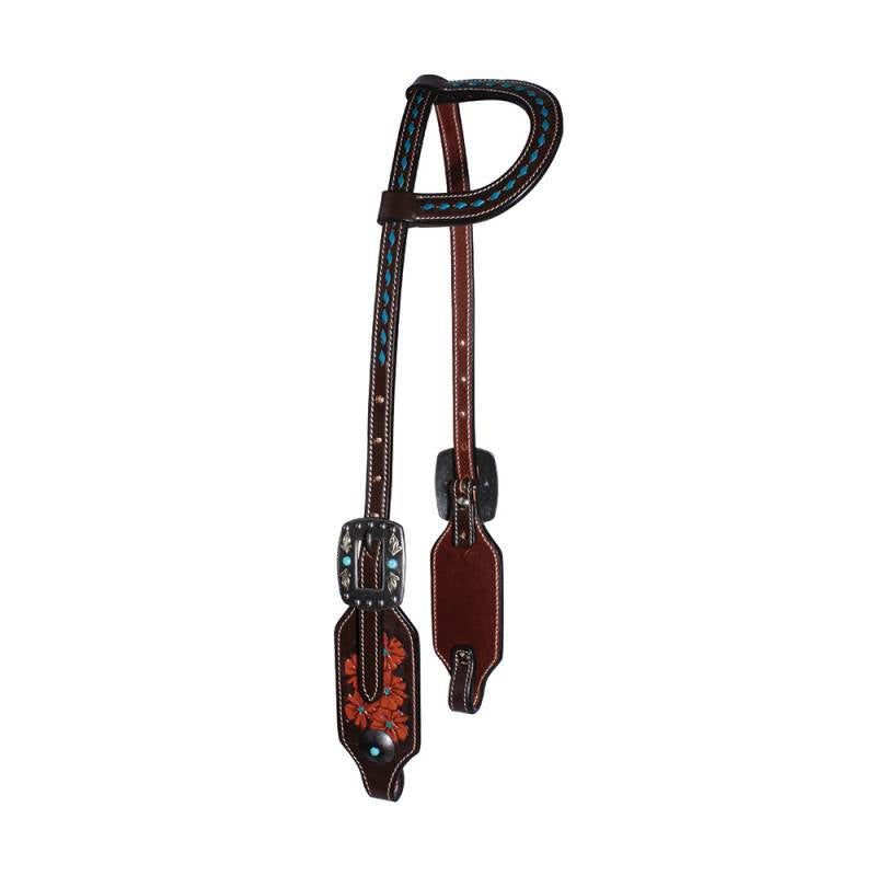 Professional's Choice Headstall Single Floral CHO/TUR
