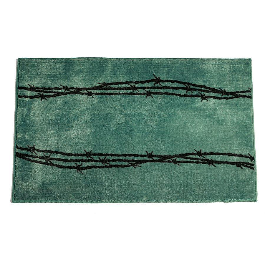 Barbwire Print Rug  24" x 36" Turquoise