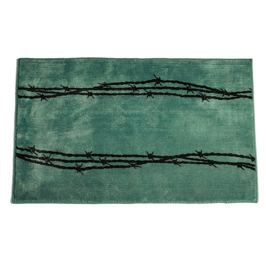 Barbwire Print Rug  24" x 36" Turquoise
