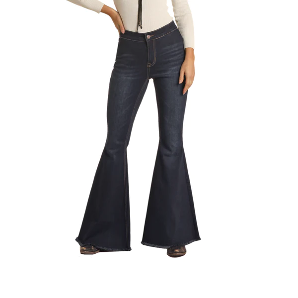 **Rock & Roll Womens Dark Vintage Bell Bottom Jeans**FINAL SALE**