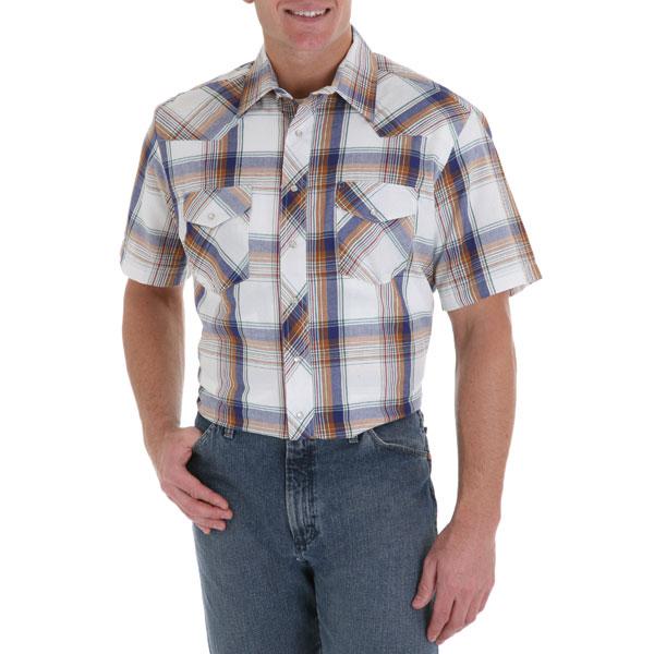 Wrangler Men's Sport Western Snap Shirt - Short Sleeves (Big & Tall Sizes)