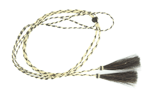 Horse Hair Stampede String with Double Loops, Natural