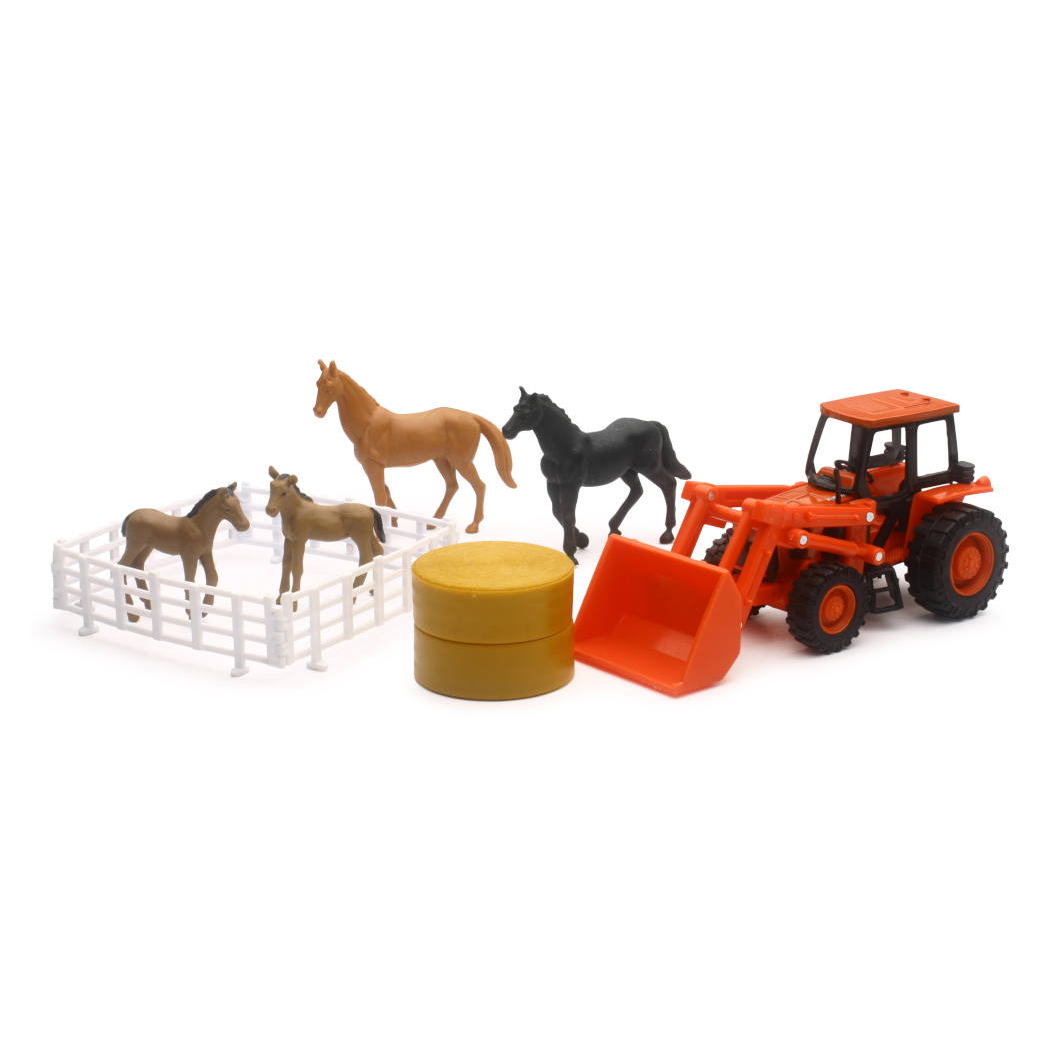 New-Ray Kubota Farm Tractor w/Horse Set Toy