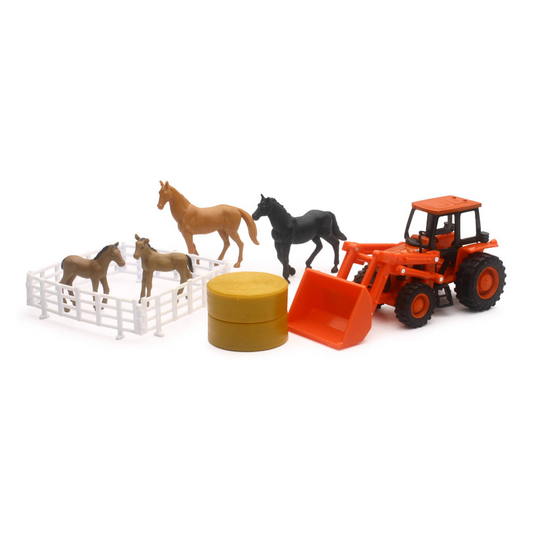 New-Ray Kubota Farm Tractor w/Horse Set Toy
