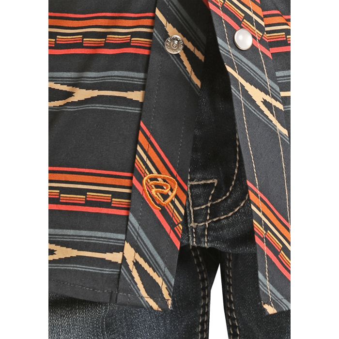 Rock & Roll Boys Aztec Stripe Snap Western Shirt