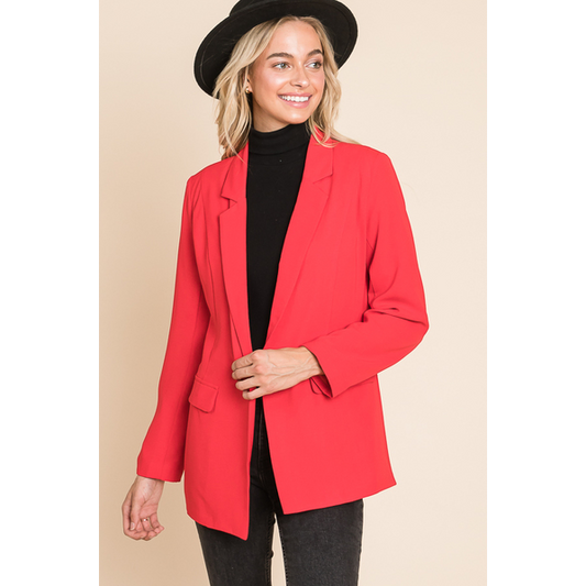 Vanilla Bay Tailored Blazer - Red
