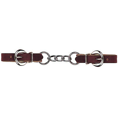 Weaver Latigo Leather 3-1/2" Single Link Chain Curb Strap - Burgundy