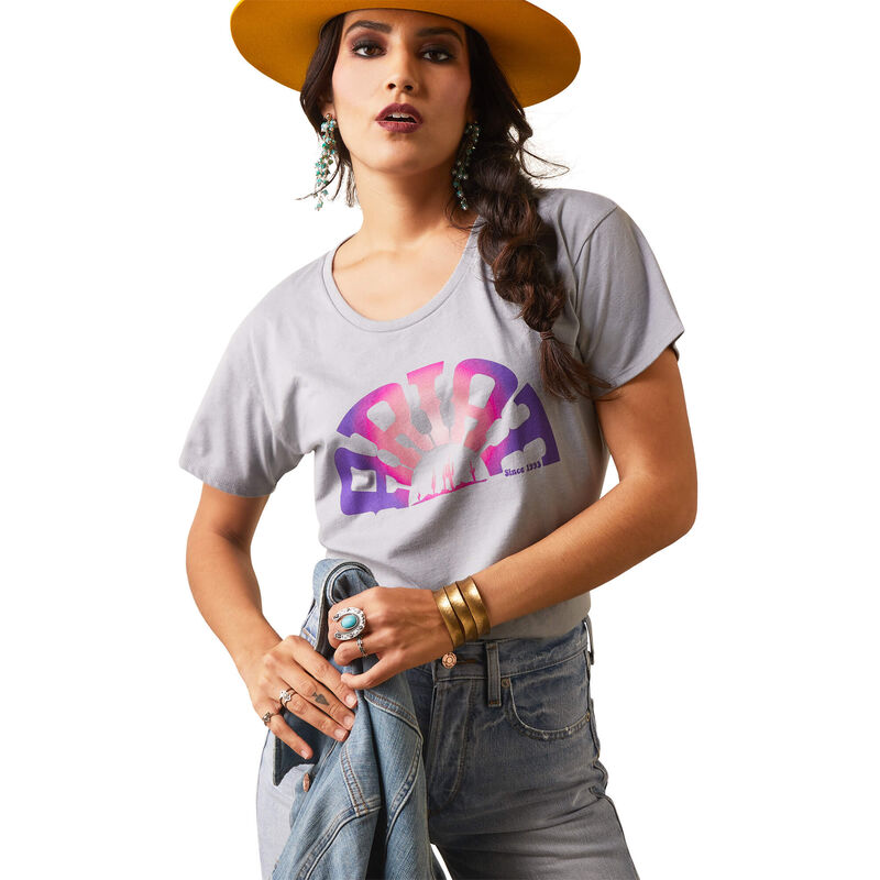 Ariat Womens Rainbow T-Shirt - Stone Heather