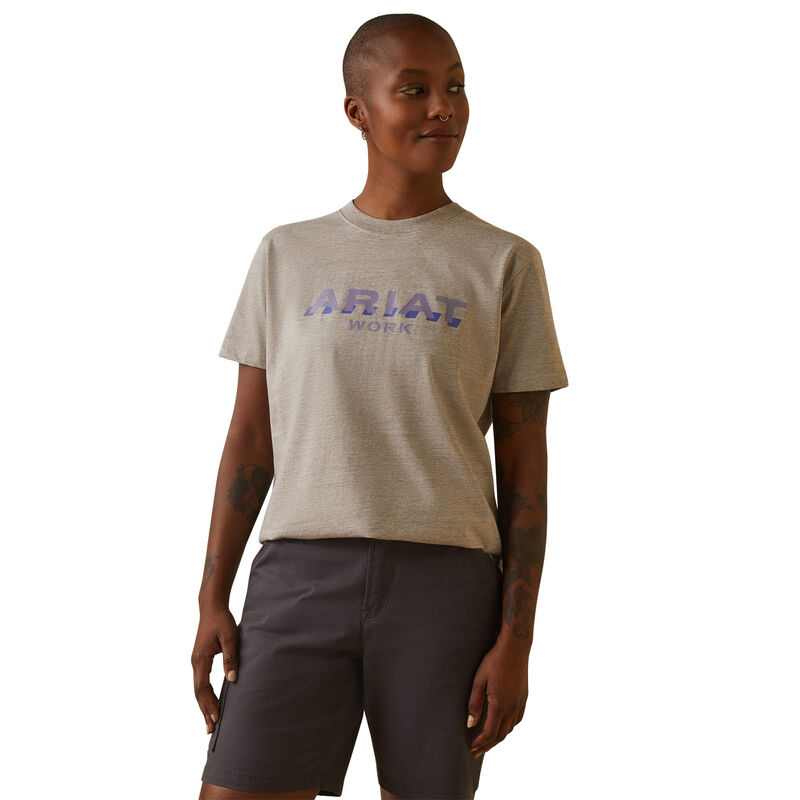 Ariat Womens Rebar Cotton Strong Logo T-shirt - Portabella Heather
