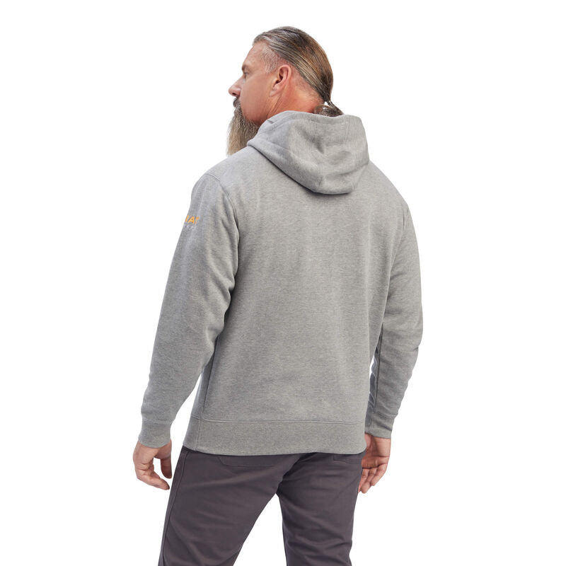 Ariat Mens Rebar Workman Full Zip Hoodie  Heather Grey