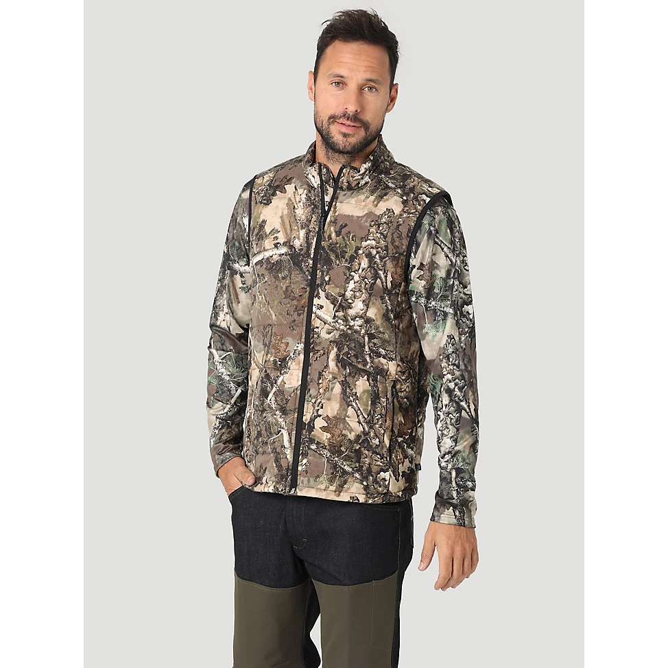 Wrangler ATG Hunter Men's Mid Layer Vest - Warmwoods Camo