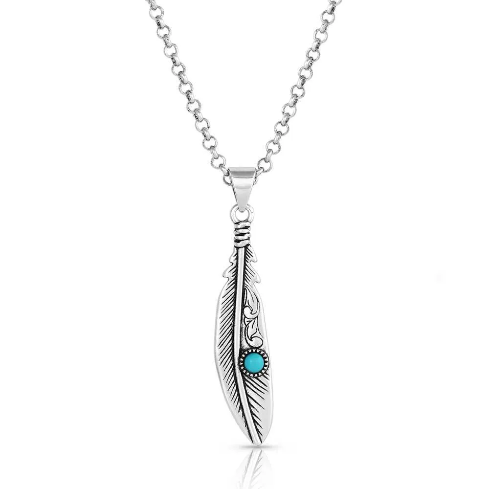 Montana Silversmith Solo Flight Turquoise Feather Necklace