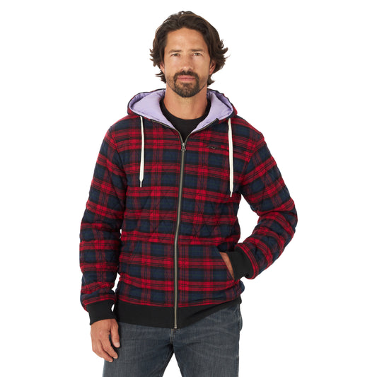 Wrangler Men's Zip Front Quilted Hoodie