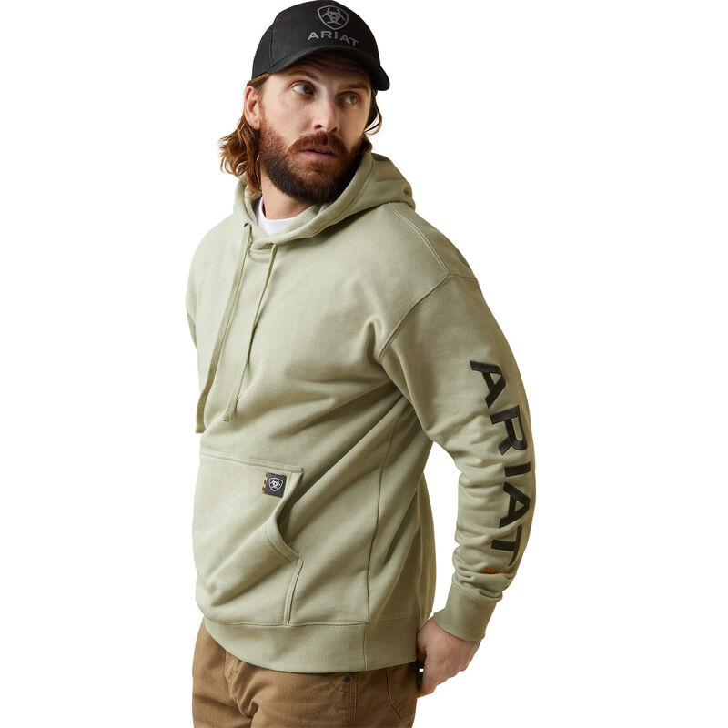 Ariat Mens Rebar Graphic Hoodie - Desert Sage Heather/Beetle