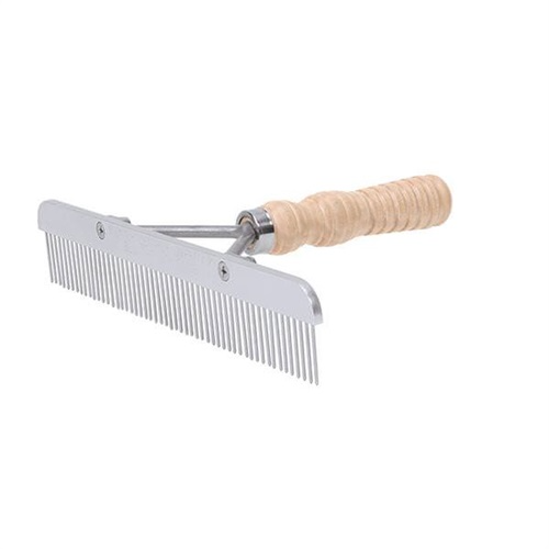 Weaver Stainless Steel Blunt Tooth Comb - Wood Handle