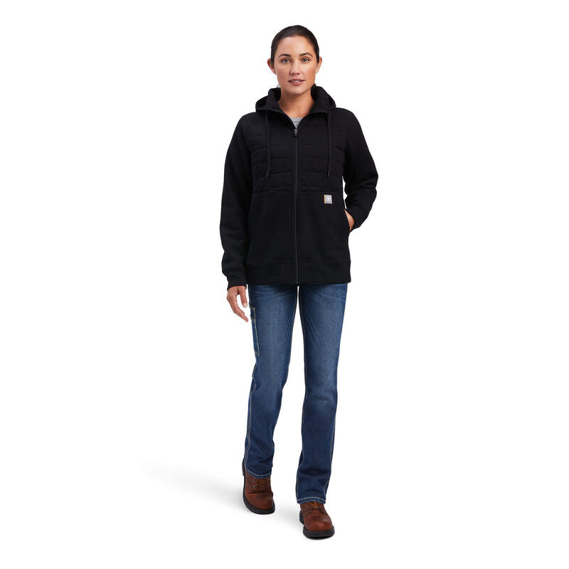 Ariat Womens Rebar Regulator Full Zip Hood Black