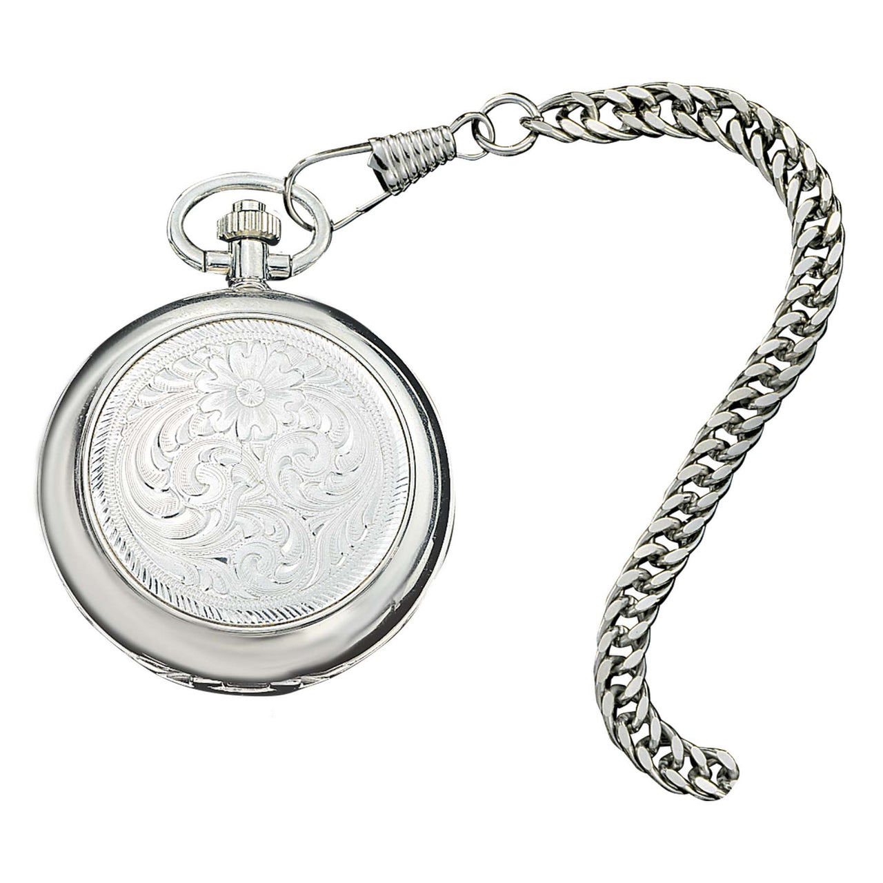 Montana Silversmiths Engraved Silver Small Silver Inlay Pocket Watch