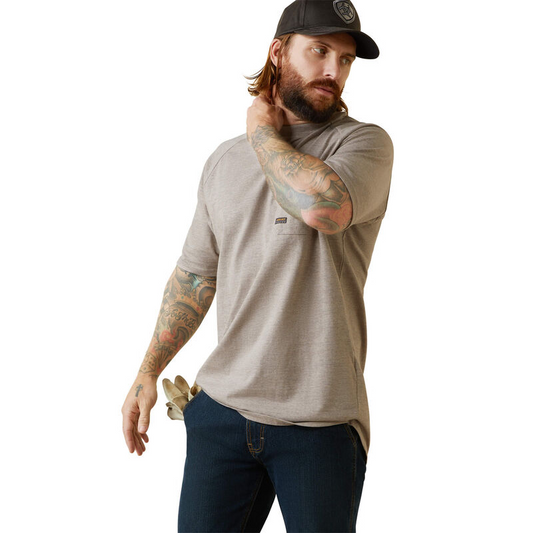 Ariat Mens Rebar Cotton Strong T-Shirt - Portabella Heather