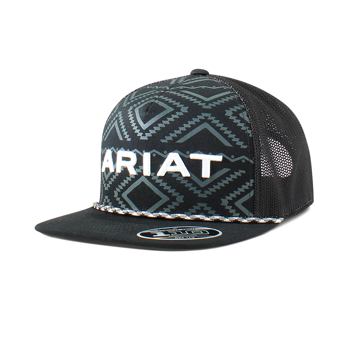 Ariat Mens Flexfit 110 Snapback Cap - Rope Black