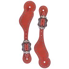 Weaver Leather Ladies Buttered Harness Leather Spur Straps - Canyon Rose