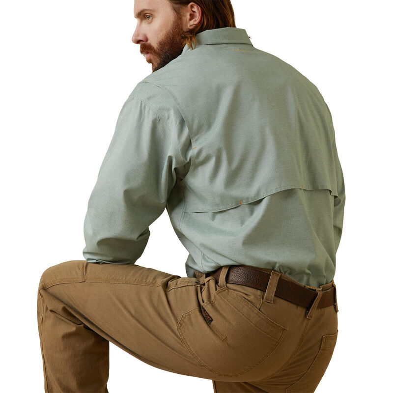 Ariat Mens Rebar Made Tough VentTEK DuraStretch Work Shirt  Green Bay Heather