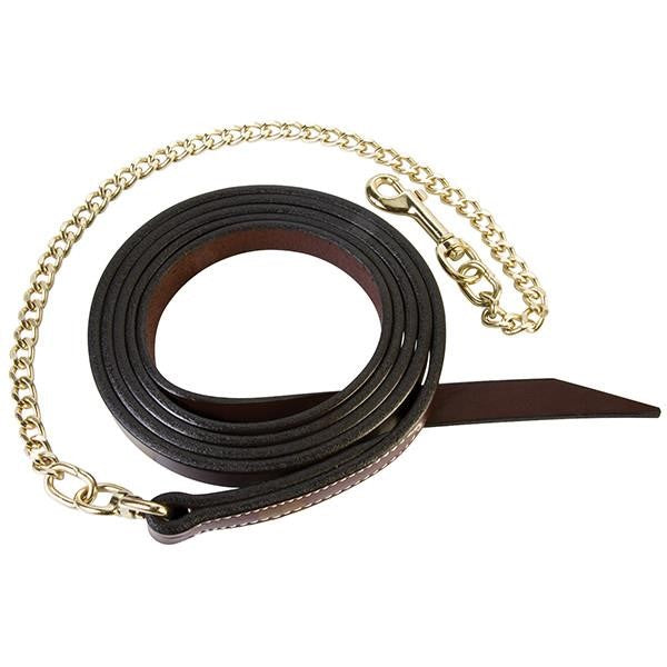 Weaver Leather Single-Ply Horse Lead 1" with 24" Brass Plated Chain