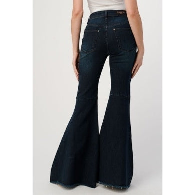 Grace in LA Womens Dark Flare Jeans