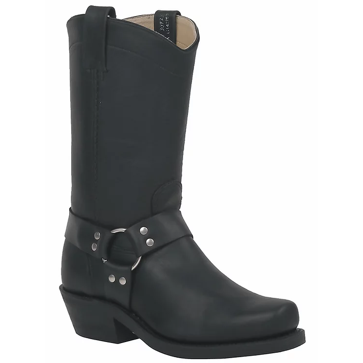 Canada West Men's Biker & Engineer Boots - Black Loggertan