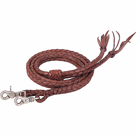 Weaver Round Braided Latigo Split Reins 1/2" x 7&
