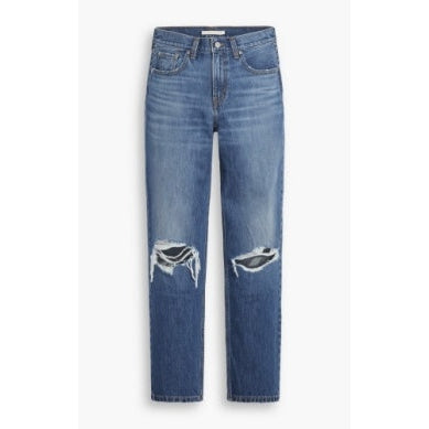 Levi Women's Low Pro Mid Rise Relaxed Straight Jeans - Breathe Out (Medium Wash)