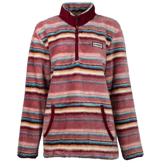 Hooey Women's Fleece Pullover - Pink/Burgundy