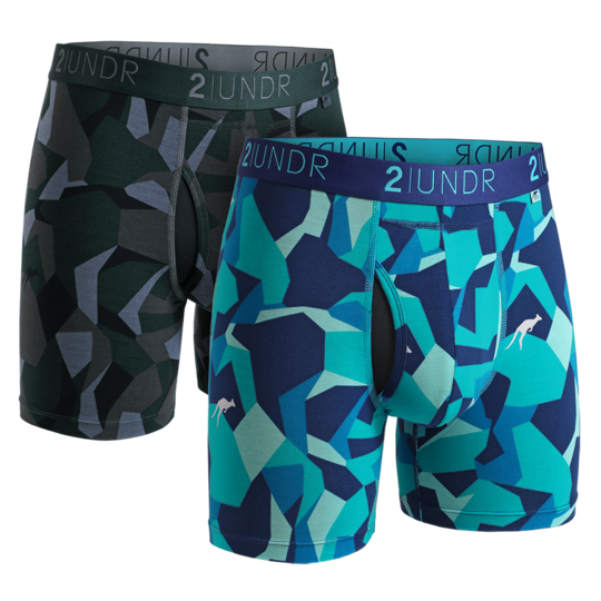 2UNDR Men's 2-Pack Swing Shift Boxer Briefs - Patterned