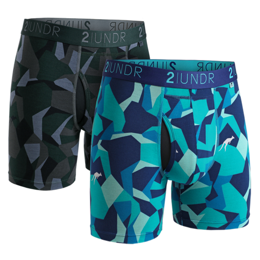 2UNDR Men's 2-Pack Swing Shift Boxer Briefs - Patterned