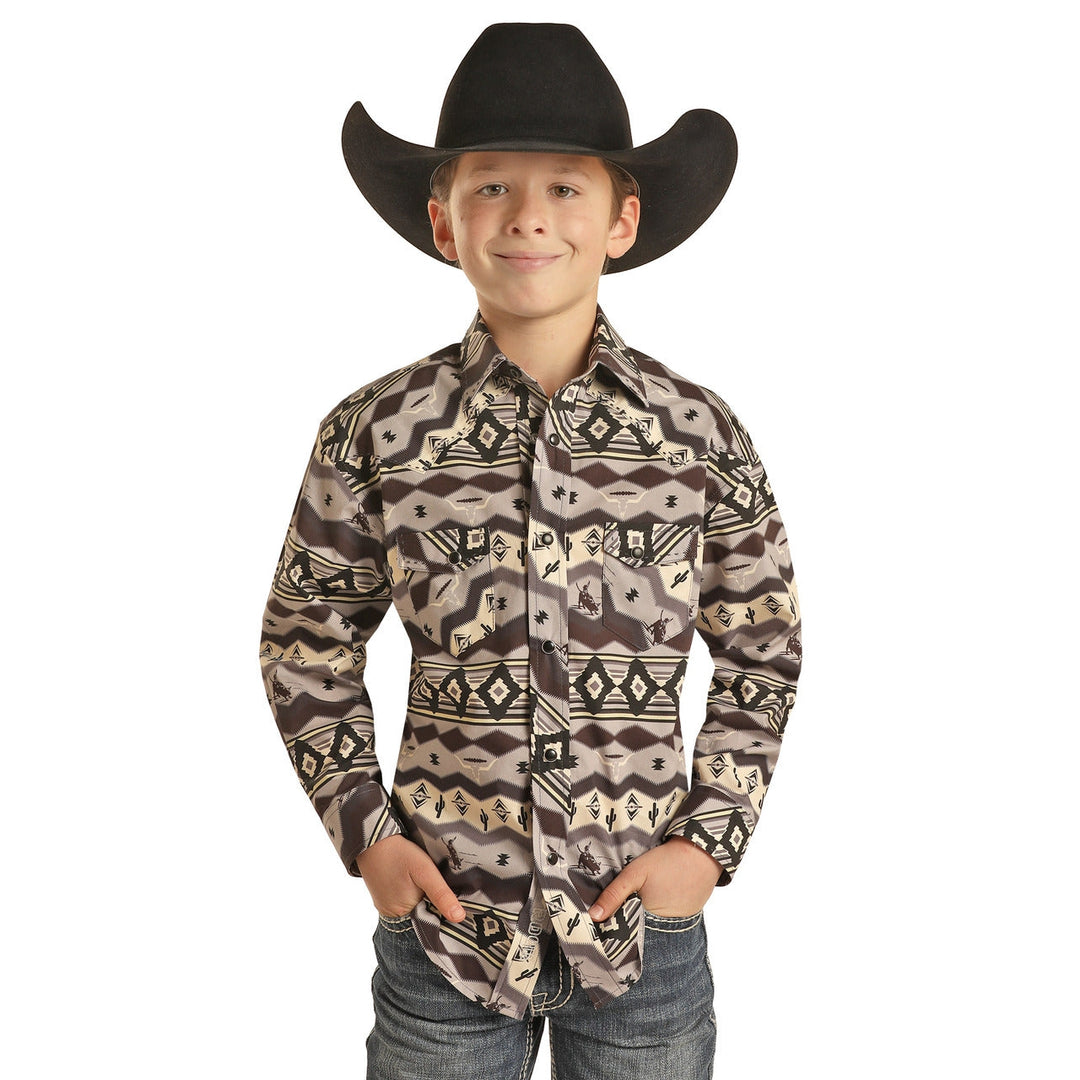 Rock &amp; Roll Boys LS Snap Shirt