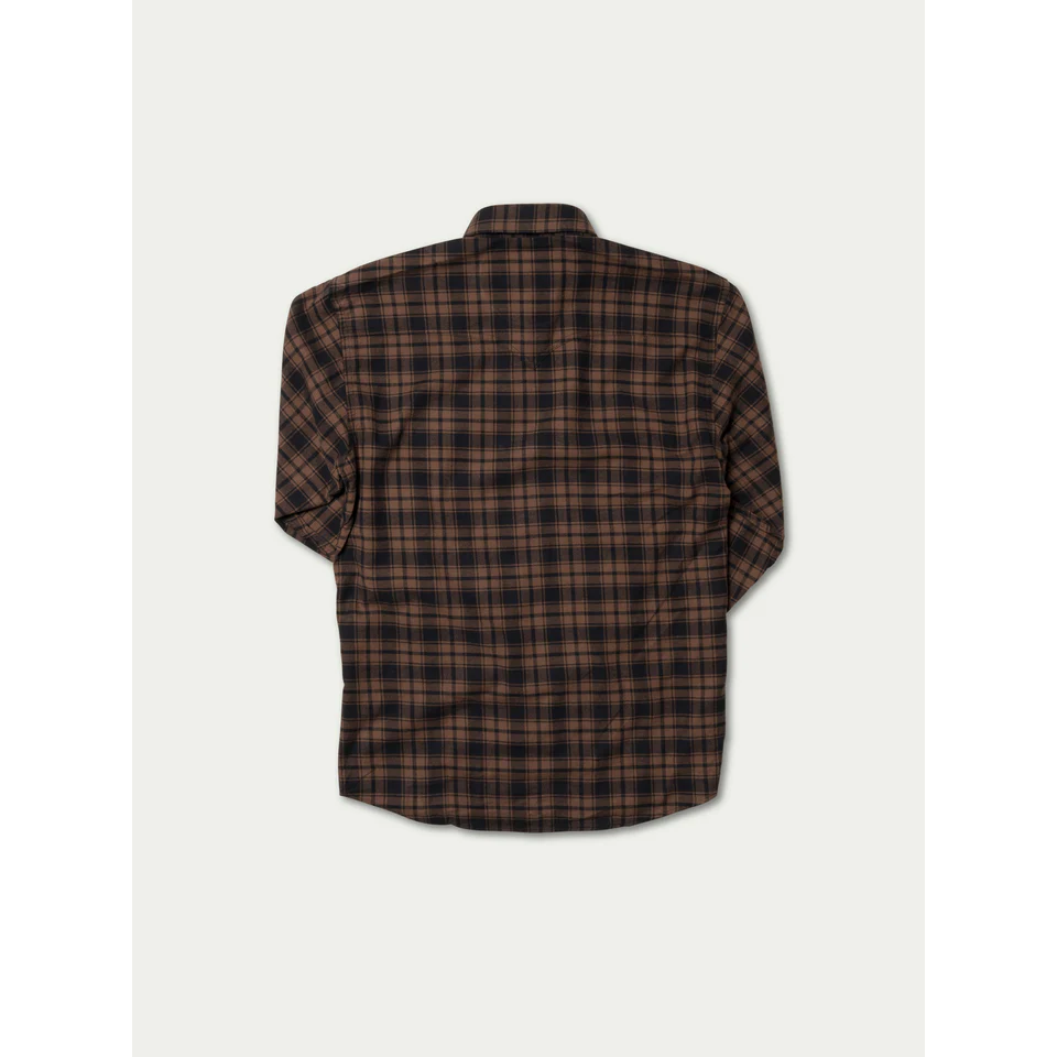 Schaefer Mens Pioneer Flannel Shirt - Bark/Black