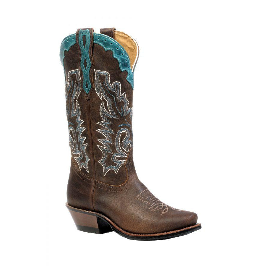 Boulet Women's Cutter Toe Western Boots - West Turqueza/Selvaggio Wood