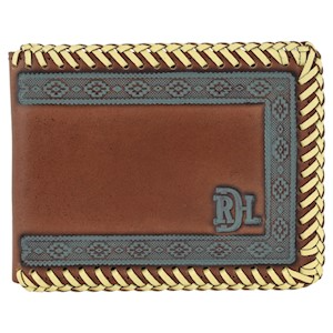 Red Dirt Men's Washed Edge Pattern Bifold Wallet - Brown/Turquoise