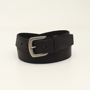Ariat Men's Beveled Edge Embroidered Logo Belt - Black