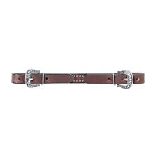 Weaver Basin Cowboy All Leather Curb Strap - Brown