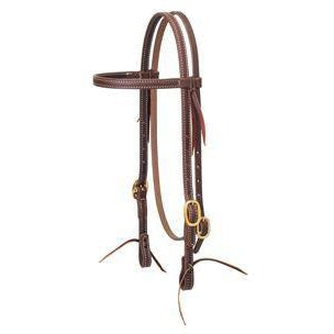 Weaver Working Tack Browband Headstall with Solid Brass, 5/8"