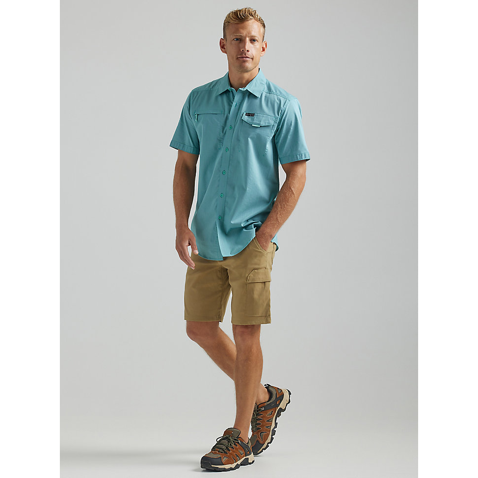 ATG by Wrangler Mens Asymmetrical Zip Pocket Shirt - Tidewater