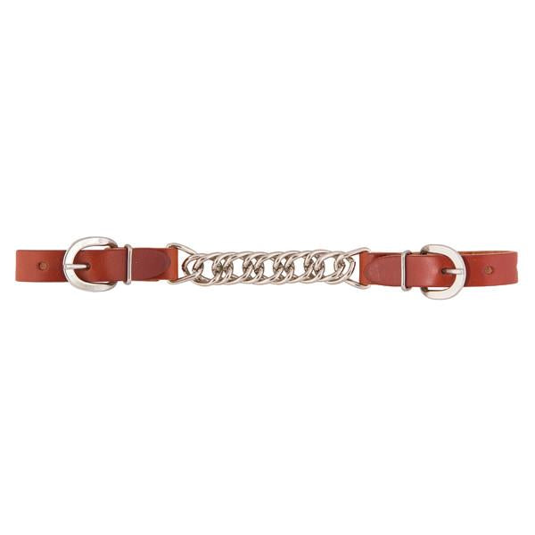 Weaver Skirting Leather 4-1/2" Single Link Chain Curb Strap - Chestnut