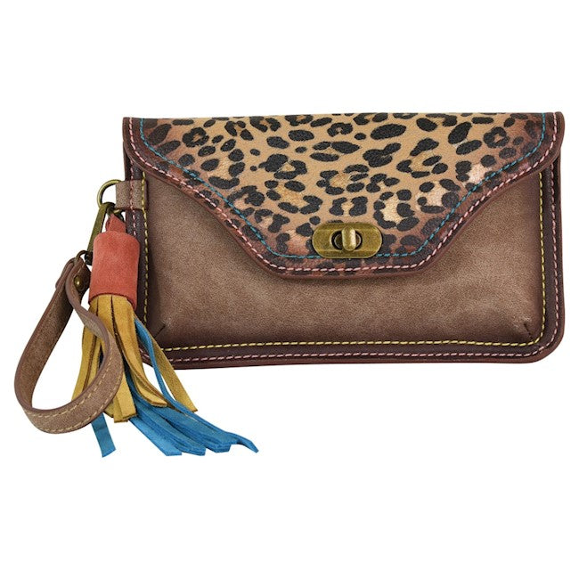Catchfly Small Clutch Brown & Leopard